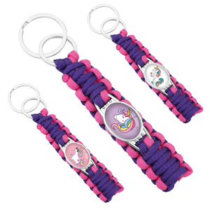 Llavero de Paracord de Supervivencia con Diseño de Logotipo Personalizado, Bandera de Puerto Rico, Amor por el Fútbol, Profesor, Unicornio, Cadenas para Llaves - Product Image 3