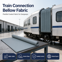 Diaphragme de passerelle de train EMU en tissu Hypalon CSM enduit, personnalisable, flexible à basse température, anti-ozone, avec service de découpe