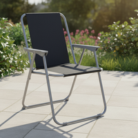 Chaise pliante de camping en métal moderne pour l'extérieur - Chaise de plage portable