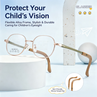 34685 Montures de lunettes pour enfants et étudiants, exclusives, réglables, en silicone, style rétro, petite monture en alliage