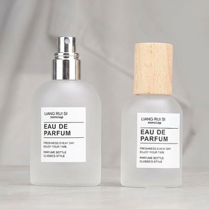 Luxury Custom 30ml 50ml 100ml Frosted Glass Perfume <b>Bottle</b> with Natural Cylindrical Wood Cap <b>Empty</b> Fragrance <b>Spray</b> <b>Bottle</b> for Hi - Product Image 4