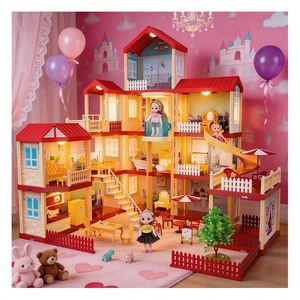 Miniature for Accessories Furniture <b>Kit</b> DIY Plastic Villa <b>Model</b> Toy Gift Kids Girls Pretend Play Creative Scene - Product Image 1