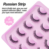 10 paires de faux cils en vison synthétique naturel et moelleux, cils 3D superposés, bande noire douce, pour maquillage quotidien et revente MIX02