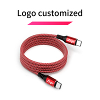 Câble de charge et de données USB-C magnétique auto-enroulable 60W 3A à charge rapide, tressé en nylon, 1m, cuivre étamé