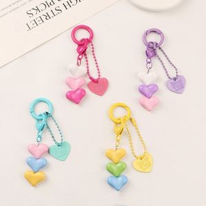New Cute Metal Chain <b>Key</b> <b>Rings</b> Lanyard Mobile Phone Decoration Pendants Backpack Charm Accessories Heart Keychain - Product Image 2