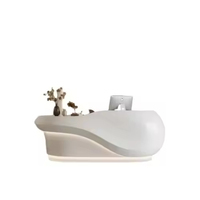 Comptoir de réception moderne minimaliste extensible en plastique PETG blanc avec éclairage LED intégré pour hôtels, bureaux, halls d'accueil et espaces commerciaux