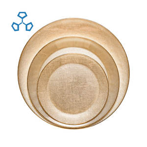 <span class=keywords><strong>Assiettes</strong></span> de fête dorées à motif feuille d'or, <span class=keywords><strong>assiettes</strong></span> de présentation dorées, <span class=keywords><strong>verres</strong></span> pour lieux de réception de mariage, 13 pouces – Ventes Flash - Product Image 2