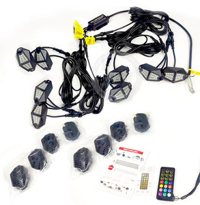ไฟร็อคไลท์ LED แบบ SSV ข้างๆ ซ้อนกัน  4/8/6/12 ดวง  พร้อมเลนส์โพลีคาร์บอเนตทนทาน  ควบคุมผ่านแอพและรีโมท RF  ปรับเปลี่ยนสีได้หลากหลายโหมด - Product Image 3