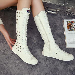Zapatos de Lona para Adultos con Suela de Goma Cómoda, Botas de Lona para Mujer, Zapatos Casuales para Caminar, Zapatos Planos de Color Sólido a la Moda - Product Image 3