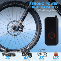 120psi Rechargeable Tire Inflator DC 7.4V Inflatable Bicycle air Pump with 20L/Min air Flow 11cm air Hose