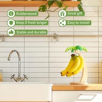 Support suspendu créatif en bambou pour bananes, décoration de table basse, base de présentation verticale pour fruits, support de rangement en bois massif