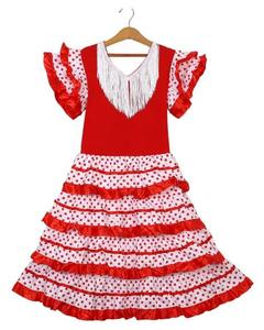 Ecoparty Robe de danse traditionnelle espagnole pour filles Festival Tassel Dot Dress Classic Flamengo <span class=keywords><strong>Gypsy</strong></span> Style Children Skirt - Product Image 4