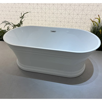 Baignoire autoportante moderne d'intérieur de luxe de surface solide de tourbillon de mode de vente chaude d'acrylique