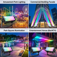 Projecteur LED RGB couleur pleine et blanc 150W pour éclairage paysager de parcs carrés, avec télécommande sans fil, étanche IP65