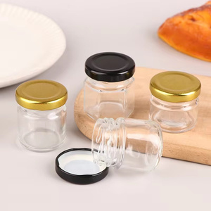 Bocaux en verre hexagonaux <span class=keywords><strong>de</strong></span> 45ml Mini bouteille avec couvercles pour invités <span class=keywords><strong>Cadeau</strong></span> en vrac Party Favors Wedding Honey Jam Spice Storage Containers - Product Image 1