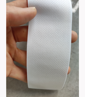 Bande élastique antidérapante en polyester de 47 mm avec points en silicone, imprimée par sublimation, blanche et noire, pour vêtements, sacs et articles ménagers