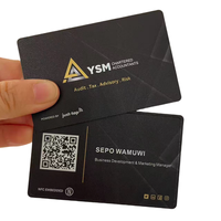 Carte de visite numérique NFC en métal UV programmable de qualité supérieure avec code QR, finition noire mate, pour VIP, vente en gros