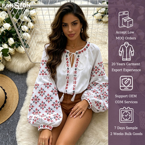Blusa Elegante de Diseño para Mujer, Venta al por Mayor en China 2026, Cuello Redondo, <span class=keywords><strong>Manga</strong></span> <span class=keywords><strong>Corta</strong></span> con Nudo, Ajustada y Fruncida - Product Image 1