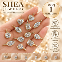 Collier pendentif en diamant de laboratoire 0,5-3 carats, taille mixte, options de forme de sertissage personnalisées, or jaune massif 10K/14K/18K, certifié IGI VVS