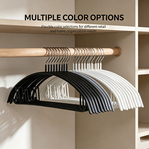 Minimalist Ultra-<b>thin</b> Anti-slip Plush Clothing Hanger Chrome Hook for <b>Wardrobe</b> Use Durable Single Tier Design Eco-Friendly - Product Image 3