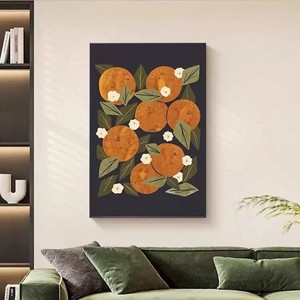 Dafen Village Oil Painting Abstract Persimmon Wall Art <b>Framed</b> Rectangle Impressionism Living Room Decor - Product Image 3