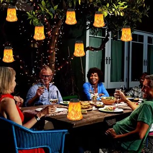 Linternas colgantes solares para exteriores Shingel, luces solares en forma de campana para Patio, jardín, camino, decoración, lámpara de llama - Product Image 5