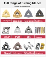 Insert Pemotong Bubut CNC Karbida WNMG080404/08-MA Khusus Baja Tahan Karat, Ujung Pemotong Silinder Luar Berujung Bulat