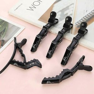 Logo personalizzato barbiere sezionamento salone forcine per capelli strumenti per acconciatura alligatore per capelli nero fermaglio - Product Image 3