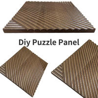 Panel Dinding Geometris Abstrak 3D Berbahan Kayu Solid, Peredam Suara, Ringan, Tahan Air, untuk Penggunaan Dalam Ruangan, Dekorasi Modern