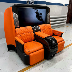 Sièges de voiture en cuir orange et cloison de luxe personnalisés, sièges de voiture modifiés pour V-Class Vito MPV, pièces de véhicule, accessoires automobiles - Product Image 1
