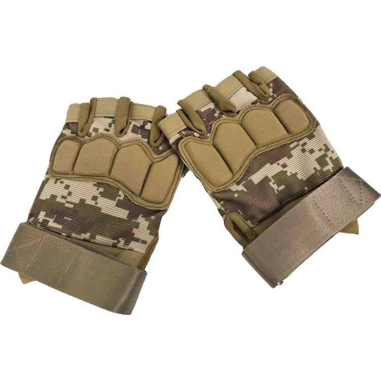Пользовательские противоскользящие без пальцев камуфляжные мотоциклетные велосипедные тактические перчатки