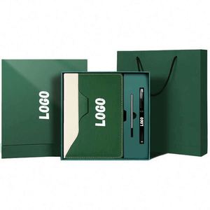Wholesale Supplier Vegan Leather Pen Slot Sewing Design Notebook Executive Stationery <b>Note</b> <b>Book</b> Box Set Bulk With Paper Bag - Product Image 1