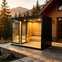 Cabine de sauna en hemlock pour patio extérieur, combinaison douche vapeur, poêle traditionnel, vapeur sèche et humide