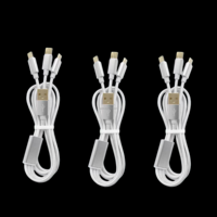 Câble de charge rapide en nylon tressé en cuivre pur SHENZHEN City Large Store 1,2 mm blanc 3-en-1 USB Type C/Micro/iOS pour imprimante et appareil photo