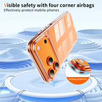 Coque de téléphone portable transparente de haute qualité 1,9 mm TPU + 2,5 mm acrylique avec logo personnalisé pour iPhone 17 16 15 14 13 Pro Max