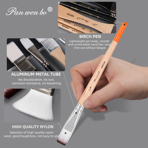 Panwenbo, nuevo producto, 9 Uds., juego <span class=keywords><strong>de</strong></span> pinceles para pintar artistas con mango <span class=keywords><strong>de</strong></span> madera, mezcla <span class=keywords><strong>de</strong></span> pinceles con forma <span class=keywords><strong>de</strong></span> pelo - Product Image 2