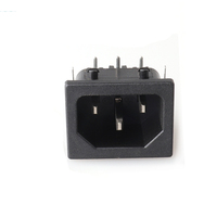 Prise d'alimentation CA mâle LANZMFG LZ-14-7P IEC C14, contacts en laiton, 10A 250V, nylon, usage industriel