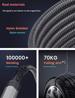 Câble USB C à angle droit de 90 degrés 100W, 5A, charge rapide, câble tressé Type C vers Type C, cordon de charge USB-C en nylon et alliage d'aluminium