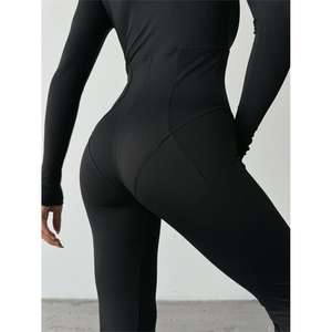 OYSHO <b>Black</b> <b>Zipped</b> Stretch Party <b>Jumpsuit</b> - Product Image 1