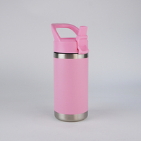 Botol air anak-anak, botol air olahraga termos Mini sekolah anak-anak terisolasi Stainless Steel dinding ganda 12oz dengan tutup sedotan