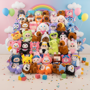 Vente en gros de jouets en peluche et poupées en coton PP personnalisés de 10 à 30 cm, assortiment pour machines à griffes, sacs de présentation, pendentifs tendance, marque KBX - Product Image 4