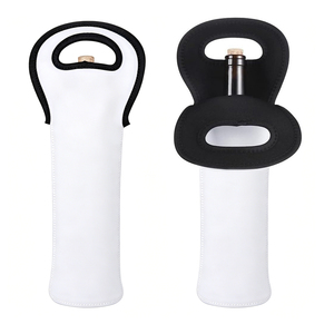 Sacs à vin vierges pour sublimation, sacs de transport pour bouteilles en néoprène personnalisables, impression par transfert thermique double face, sacs fourre-tout pour cadeaux personnalisés - Product Image 1