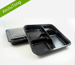 Thực Phẩm Nóng Takeaway Container Thực Phẩm Dùng Một Lần Hộp Ăn Trưa Bento Box Với <span class=keywords><strong>5</strong></span> Ngăn - Product Image 2