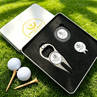 Kit Cadeau de Golf Personnalisable OEM en Gros – Marqueur de Balle, Outil de Réparation de Divots, Jeton de Golf en Métal avec Logo Personnalisé