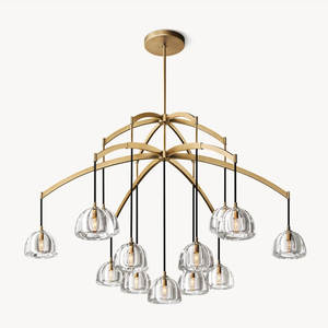 60" Large Round Industrial Restaurant Living Room Chandelier Big Modern Luxury Brass Crystal Chandelier For Hotel - Product Image 3