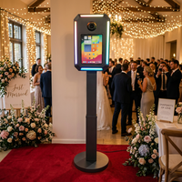 Kiosque photo portable pour iPad DSLR, station de selfie réglable en hauteur avec flight case pour la location événementielle