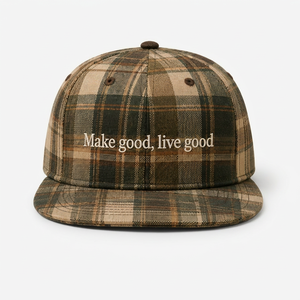 Wholesale Custom Logo Embroidered Plaid Snapback Hat <b>Vintage</b> Flannel Wool Blend 6 Panel Flat Brim <b>Cap</b> High Quality - Product Image 1
