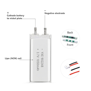 ผู้ผลิต OEM/ODM แบตเตอรี่ลิเธียมโพลิเมอร์แบบชาร์จได้ 3.7V/1050mah รุ่น 902248 แบตเตอรี่ลิเธียมไอออนขายดี - Product Image 3