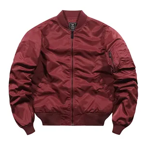 Jaket Bomber Kasual Pas Badan Musim Dingin OEM Kualitas Tinggi Jaket Bomber Universitas Bomber Kustom Jaket Bomber Pria