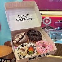Boîtes d'emballage pour beignets avec logo personnalisé, recyclables, impression offset dorée, estampage, pour l'emballage alimentaire de boulangerie